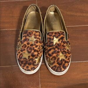 Leopard Print Slip-On Shoes with Gold Stars 6.5/7 women’s size